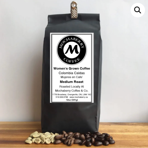 Bag of women's grown medium roast coffee